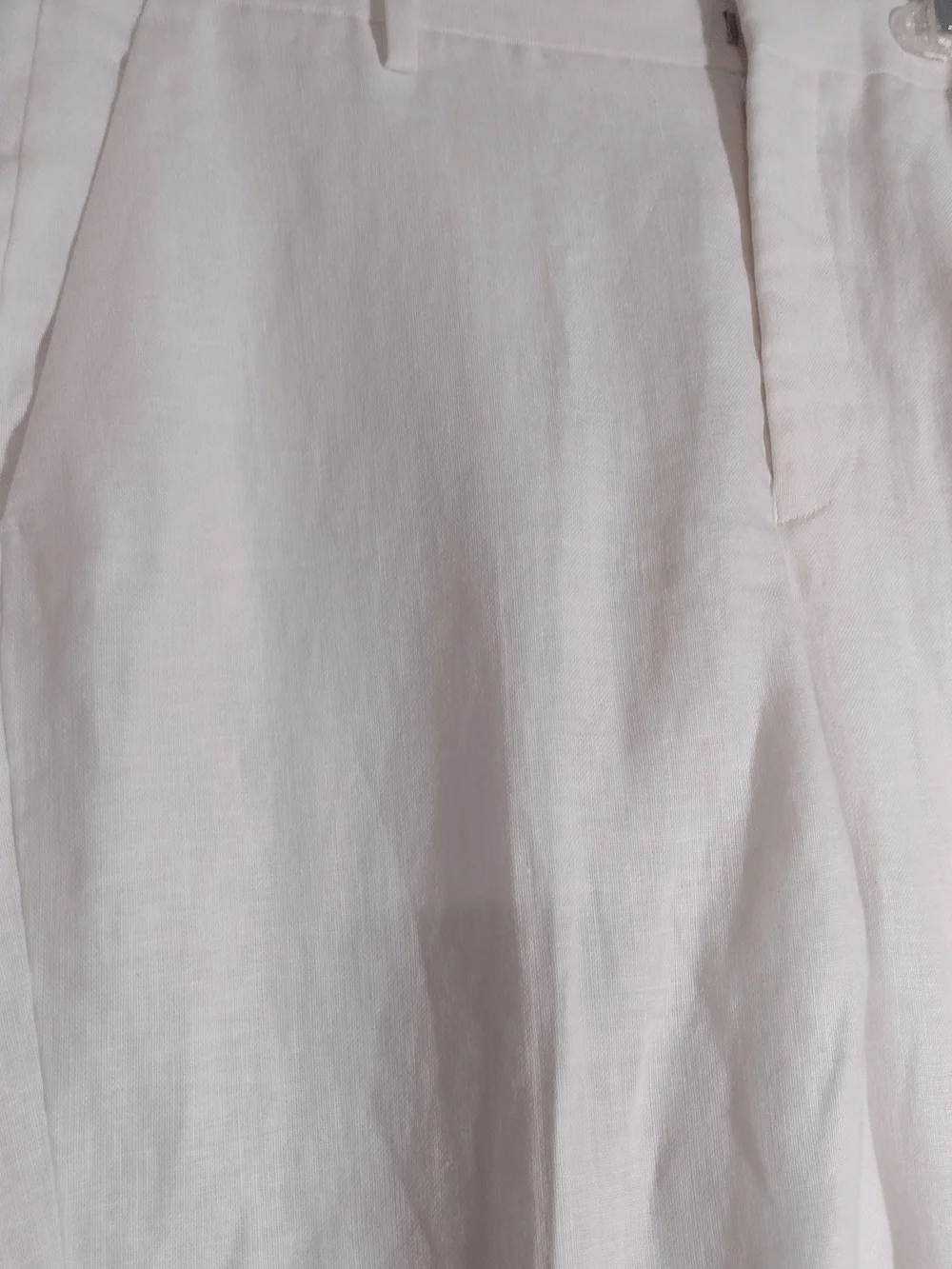 Baird McNutt 100% Linen Pants White Merino Size 35 X 32 Old Money Coastal Preppy